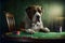 Created with Generative AI technology. The dog plays in the casino.