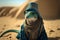 Created with Generative AI technology. a lizzard in bedouin clothing