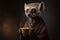 Created with Generative AI technology. luwak drinking luxury coffee.