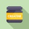 Creatine nutrition icon flat vector. Sport supplement