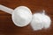 Creatine pyroglutamate in measure spoon