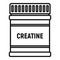 Creatine sport nutrition icon, outline style