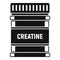 Creatine sport nutrition icon, simple style