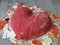 Creating a big red heart from plaster, home workshop, home production