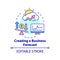 Creating business forecast concept icon