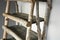 creating shelves from rustic wooden ladders