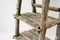 creating shelves from rustic wooden ladders