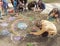 The creation of a sand mandala