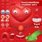 Creation set of cartoon heart emoticon character