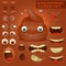 Creation set of cartoon poo emoticon character