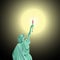 Creation of a vaccine against coronavirus in the USA. Victory over KOVID-19. Statue of Liberty holds vaccine invented