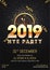 Creative 2019 NYE (New Year Eve) Party template or flyer design