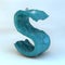 Creative 3D Typography Design - Alphabet series - letter S in the shape of a large ocean wave complete with jumping dolphins