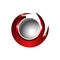 Creative abstract 3d sphere orbits vector logo design template e