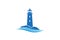 Creative Abstract Blue Lighthouse Waves Logo Design Vector Symbol Illustration