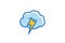 Creative Abstract Cloud Thunder Logo Design Vector Symbol Illustration