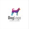 Creative Abstract Colorful Dog Logo Icon Design Vector.  Animal Logo Colorful Design Verctor Illustration