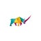 Creative Abstract Colorful rhinoceros Logo Design Illustration