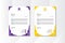 Creative abstract geometric gradient purple and yellow letterhead template mockups