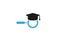 Creative Abstract Graduation Hat Magnifying Logo Design Vector Symbol Illustration