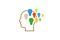 Creative Abstract Human Head Brain Colorful Bulbs Logo Design Vector Symbol Illustration