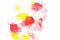 Creative abstract painting, red and yellow spots