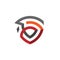 Creative abstract shield logo, abstract letter v logo