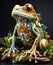 Creative animal concept, creative frog in color.