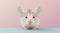 Creative Animal Concept: Mouse Peeking Over Pastel Bright Background.