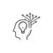 Creative artificial intelligence hand drawn outline doodle icon.