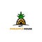 Creative Artistic Pineapple house Fruit Logo Symbol Design Illustration