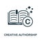 Creative Authorship icon. Monochrome simple Creative Authorship icon for templates, web design and infographics