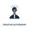 Creative Authorship icon. Simple illustration from digital law collection. Creative Creative Authorship icon for web