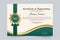 Creative award certificate decoration with green and golden colors. Honor recognition paper and credential vector for academic or