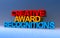 creative award recognitions on blue