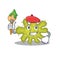 A creative bacterium artist mascot design style paint with a brush