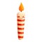 Creative birthday candle icon, cartoon style