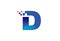 Creative Blue D Letter Technology Digital Logo