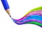 Creative blue pencil with wave colorful.