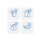 Creative blue take away icons design vector