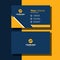 Creative Blue And Yellow Stylish Business Card