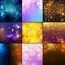 Creative bokeh light abstract texture colorful blur background ornament vector illustration.