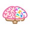 creative brain color icon vector illustration