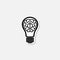 Creative brain glyph sticker icon
