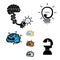 Creative brain logo design vector icon with best hand sign.Best