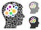 Creative brain Mosaic Icon of Abrupt Items