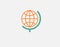 Creative bright linear logo globe icon