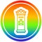 A creative British postbox circular in rainbow spectrum