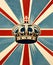 Creative british style background with united kingdom uk flag, AI generated illustration