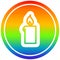 A creative burning candle circular in rainbow spectrum
